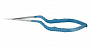 Микроножницы с байонетной ручкой 1 типа, острым кончиком, изогнутым лезвием 18 мм, прямые, общ. длина 180 мм, раб. длина 80 мм