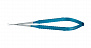 Микроножницы с прямой ручкой, прямым острым кончиком, изогнутым лезвием 18 мм, общ. длина 180 мм
